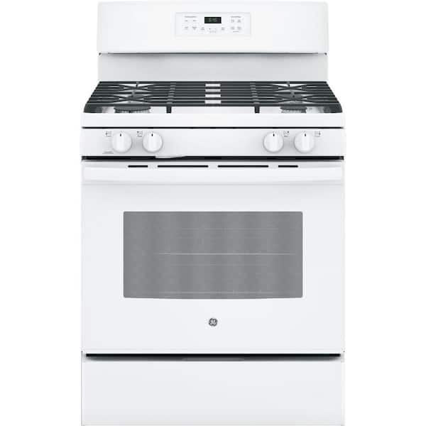 GE 30 in. 5.0 cu. ft. Free-Standing Gas Range in White
