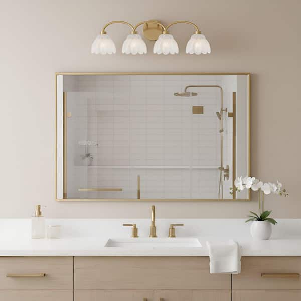 Quoizel Whitecap 31 in. 4-Light Brushed Gold Vanity Light with