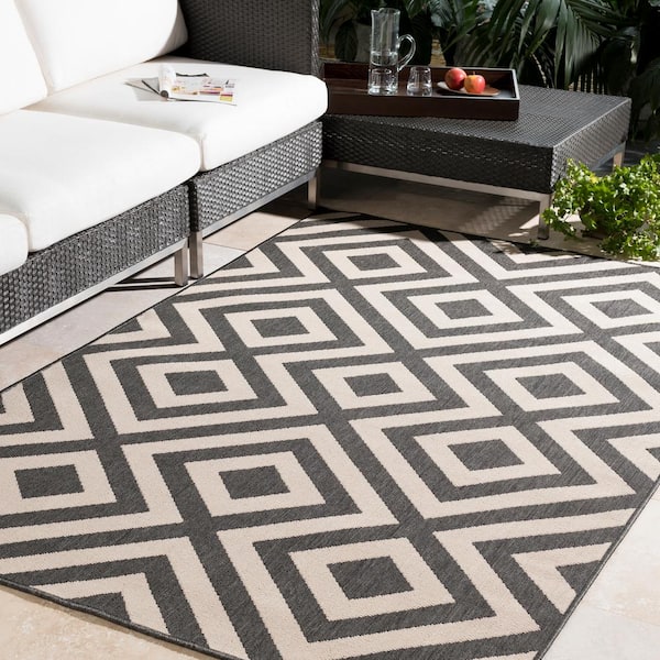 Breckenridge Beige 9 ft. x 9 ft. Square Indoor/Outdoor Patio Area Rug