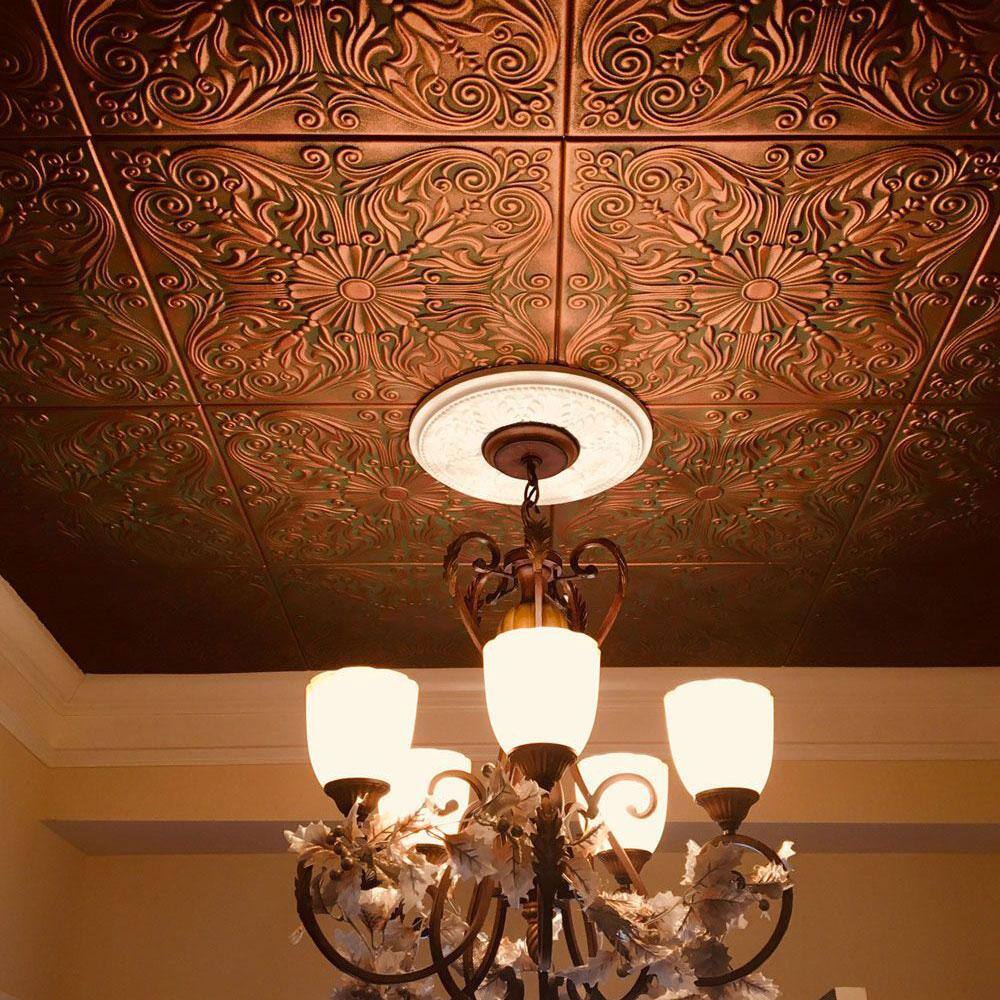 Victorian Black Copper Faux Tin Glue-Up Ceiling Tile