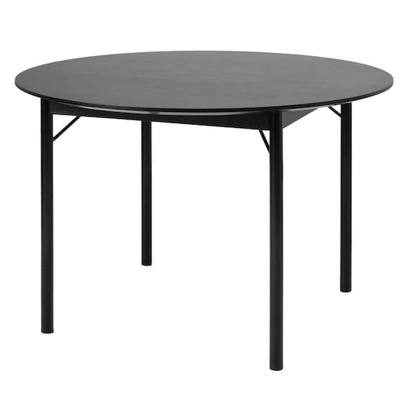 Unbranded Contemporary Black Oak Veneered Wood 47 in. 4 Legged Dining Table (Seats 4)
