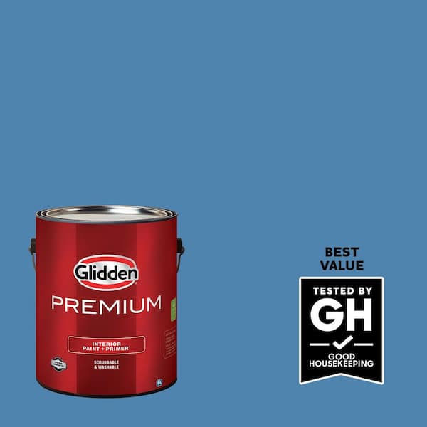 Glidden Premium 1 gal. PPG1161-5 Ship's Harbor Satin Interior Latex Paint