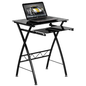23.6 in. Rectangular Black Computer Desks with Keyboard Tray
