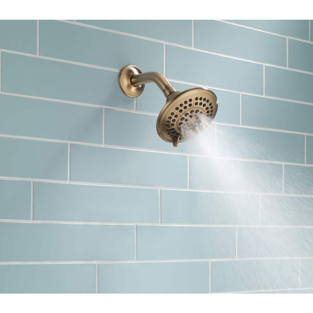 Champagne Bronze 5-Setting Wall Mounted Raincan Shower Head
