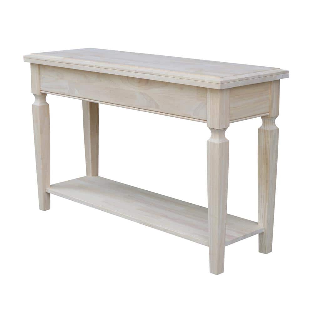 Vista 56'' Unfinished Solid Hardwood Console Table with Storage