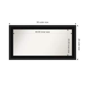 Parlor Black 49.75 in. x 25.75 in. Custom Non-Beveled Recycled Polystyrene FramedBathroom Vanity Wall Mirror