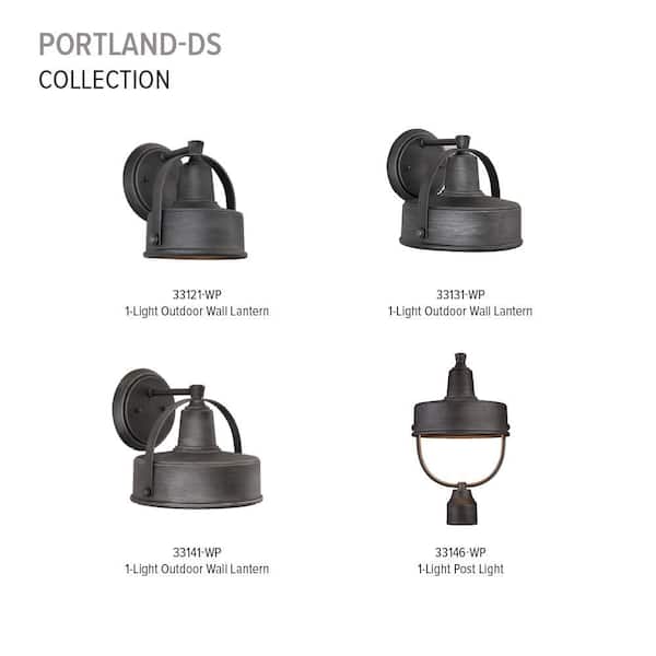 Designers Fountain - Portland Dark Sky 1-Light Weathered Pewter Steel Line Voltage Outdoor Weather Resistant Post Light with No Bulb Included