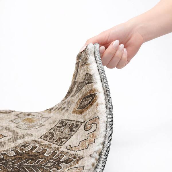 Dream Shag Premium Machine Washable Abstract ADS775 Brown 5 ft. x 7 ft. 6 in. Area Rug
