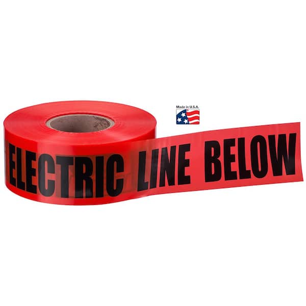 Swanson DETR31005 3-Inch by 1000-Feet 5-MIL Detectable Tape Caution with Buried Electric Line Below Red/Black Print 