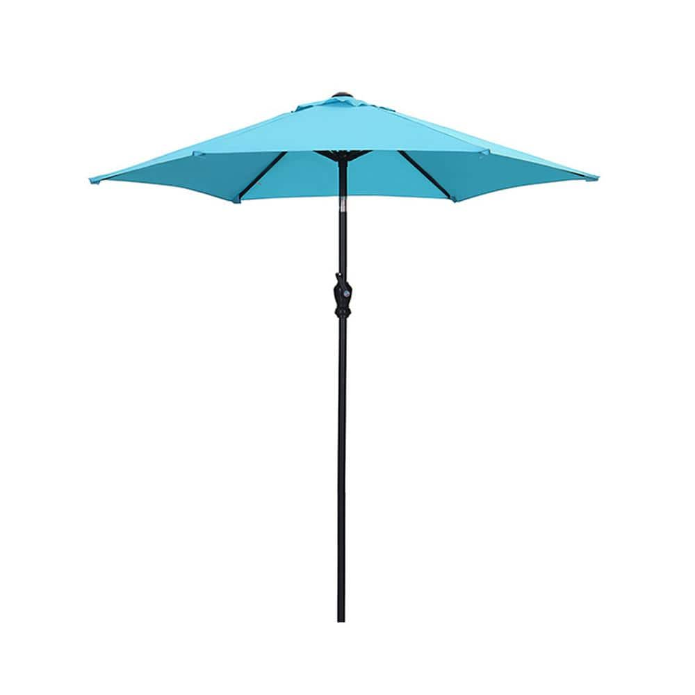 OVASTLKUY 9 ft. Market Patio Outdoor Umbrella with Crank in Blue MAOV ...