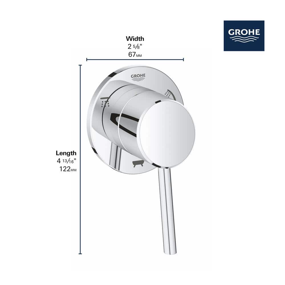 Modern Brushed Nickel 3-Way Diverter Shower Trim - European Craftsmanship