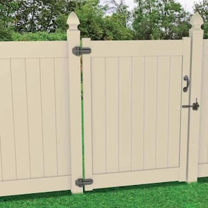 Linden 5 in. x 5 in. x 9 ft. Sand Vinyl Routed Fence End/Gate Post