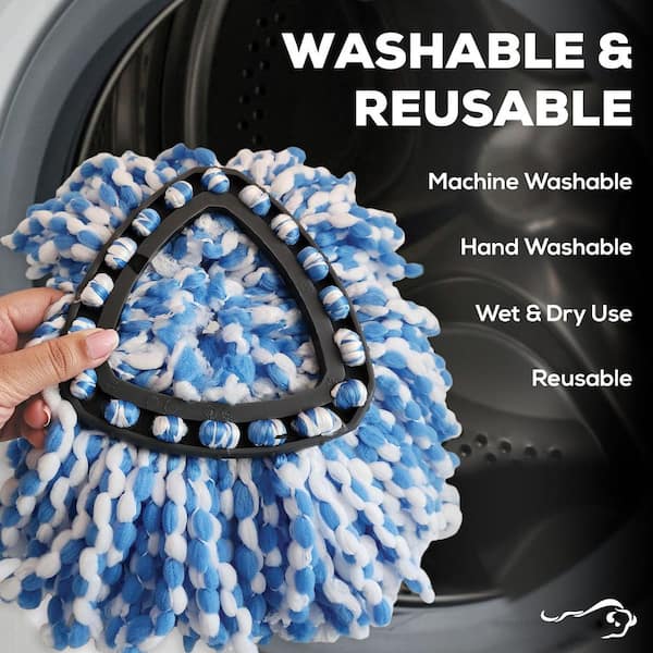 Microfiber Spin Mop Head Replacement Refill, Highly Absorbent and Machine Washable, Blue (6-Pack)