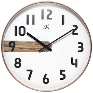 12 in. Copper Wall Clock - Woodgrain Stripe