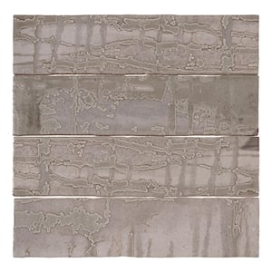 Homage Tribute Gray 3 in. x 12 in. Textured Look Porcelain Subway Wall Tile (4.85 sq. ft./Case)