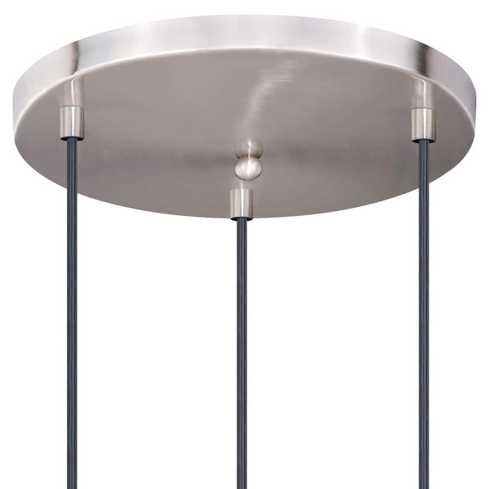 Millie Satin Nickel and Bronze 3-Light Farmhouse Pendant
