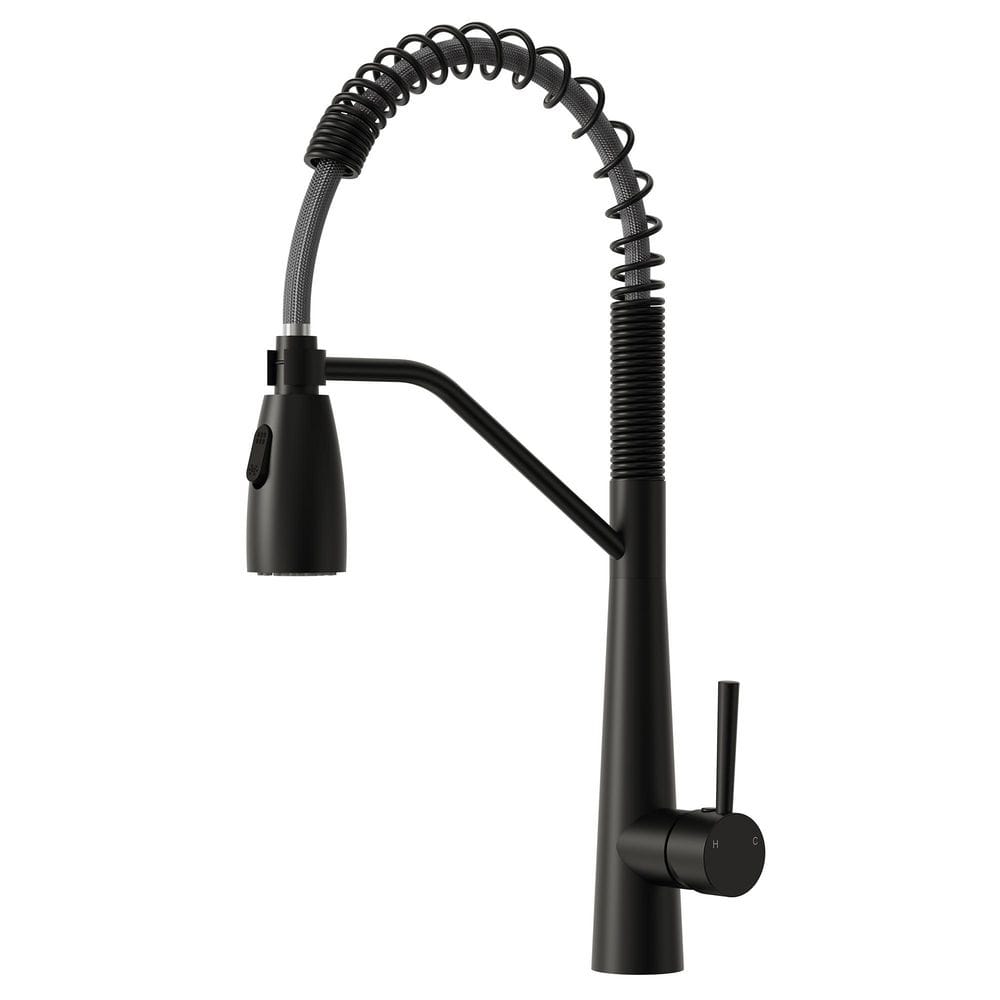 20 in. Height 360° Spout Swivel Spring Single Handle Pull Out Sprayer Faucet with Stainless Steel in Matte Black price history on PriceWatchPro