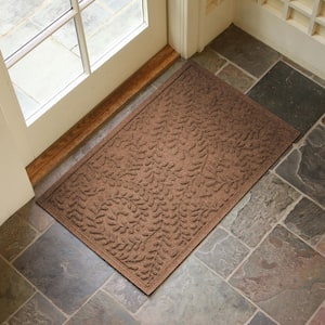 Waterhog Boxwood Dark Brown 23 in. x 35 in. PET Polyester Indoor Outdoor Doormat