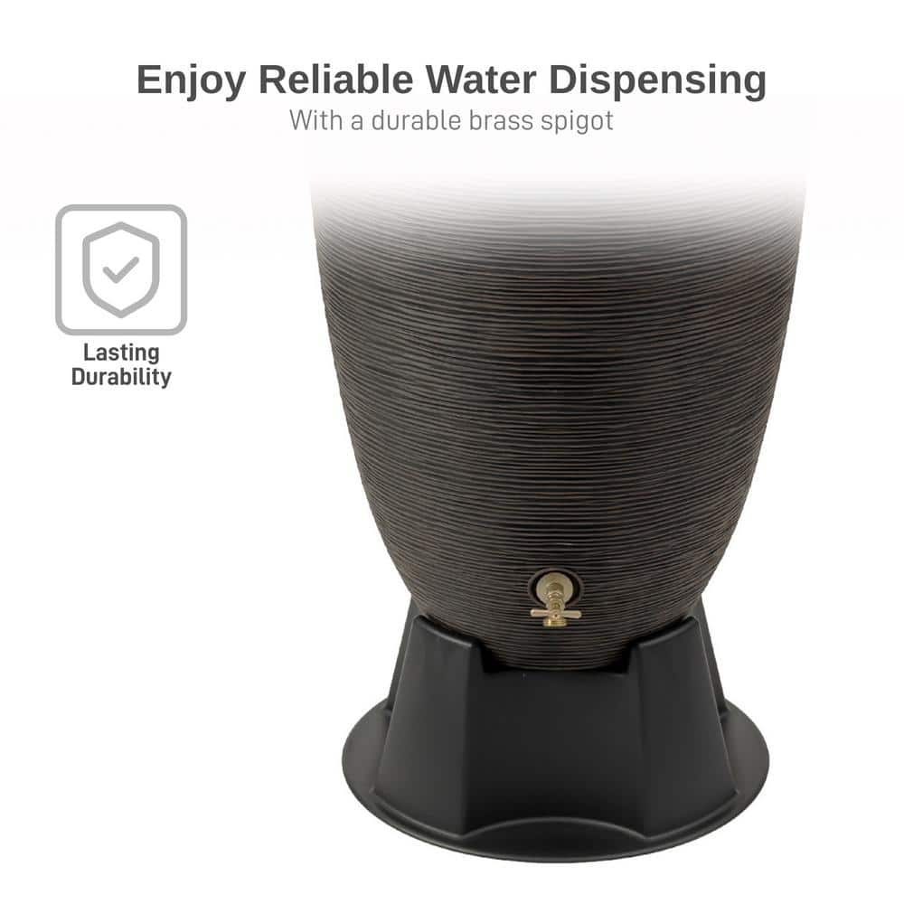 Newport Bronze 50 Gallon Rain Barrel with Stand