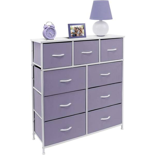 purple dresser for sale Metallic Lavender French Provincial Dresser | 9 Drawer Wood Credenza