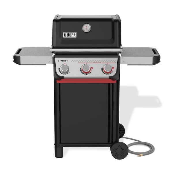 Spirit E-325 3-Burner Natural Gas Grill in Black with Powerful Boost Burners