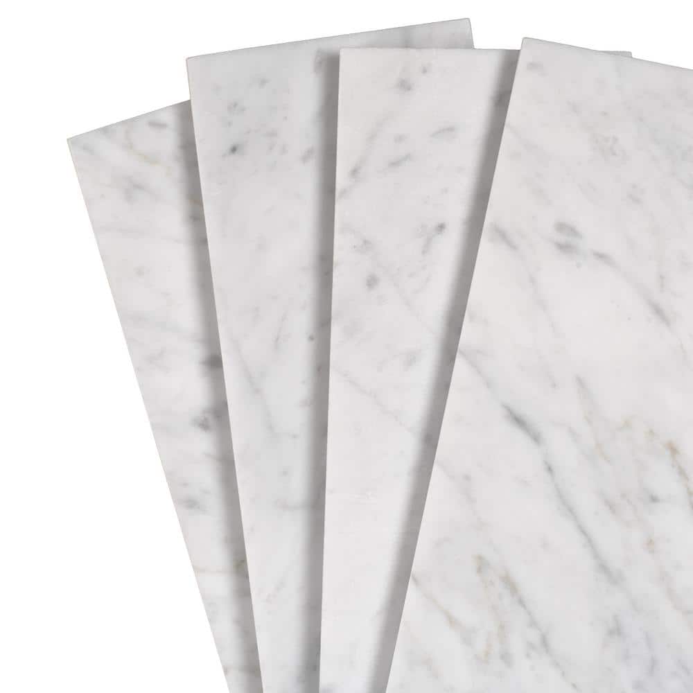 Apollo Gray and White Polished Marble 4x12 Subway Tile