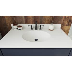 Ellipse 37 in. W x 22 in. D Solid Surface Vanity Top with Sink in White