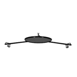 Wheeled Undercarriage for Campfire Pan 60/70, Galvanized and Black Lacquered Steel, Outdoor Fireplace Accessory