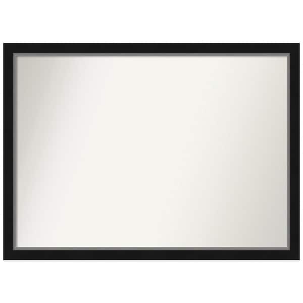 Amanti Art Eva Black Silver Narrow 41 in. W x 30 in. H Non-Beveled Bathroom Wall Mirror in Black, Silver