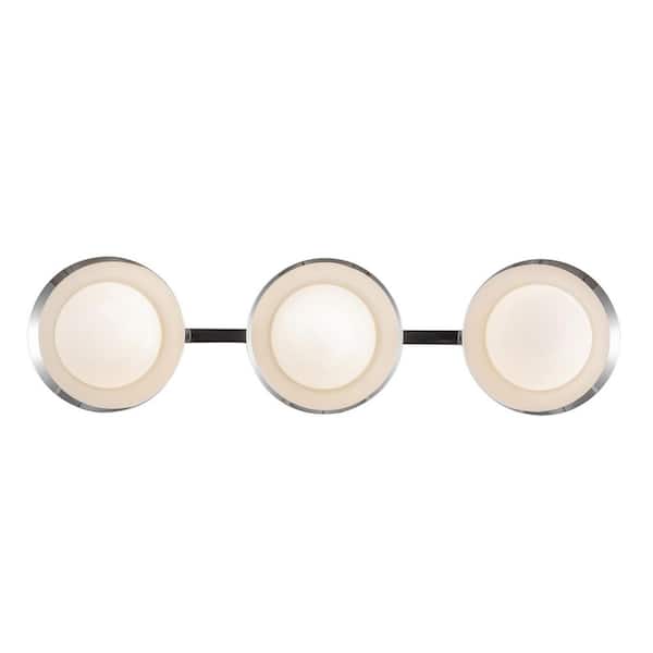 Cleo 23-in 1 Light 25-Watt Chrome/Opal Glass Integrated LED Vanity Light
