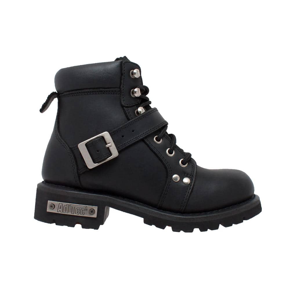 RideTecs Women's Size 7.5 Black Oiled Grain Leather 6 in