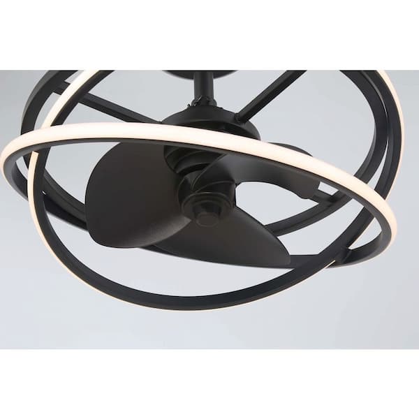 Cirro 20 in. Matte Black Downrod Mount Fandelier Ceiling Fan with LED Light Kit and Handheld Remote