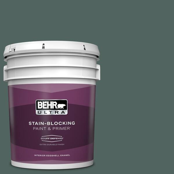 BEHR ULTRA 5 gal. #S430-7 Blue Fir Extra Durable Eggshell Enamel Interior Paint & Primer