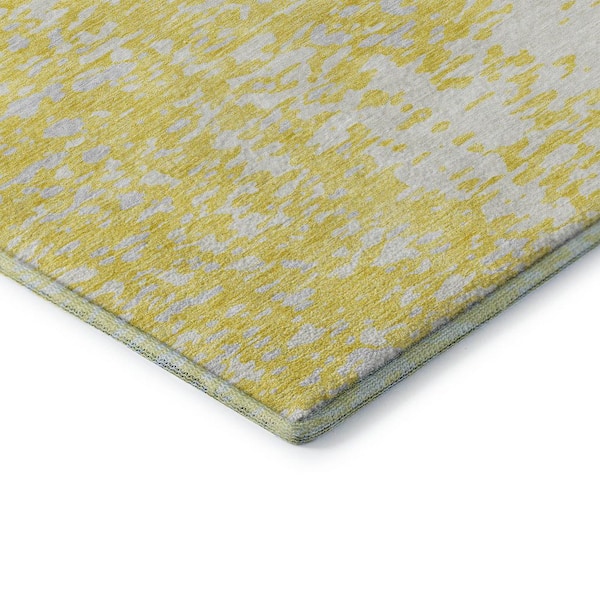 Mayfield Premium Machine Washable Abstract AMF949 Yellow 1 ft. 8 in. x 2 ft. 6 in. Area Rug