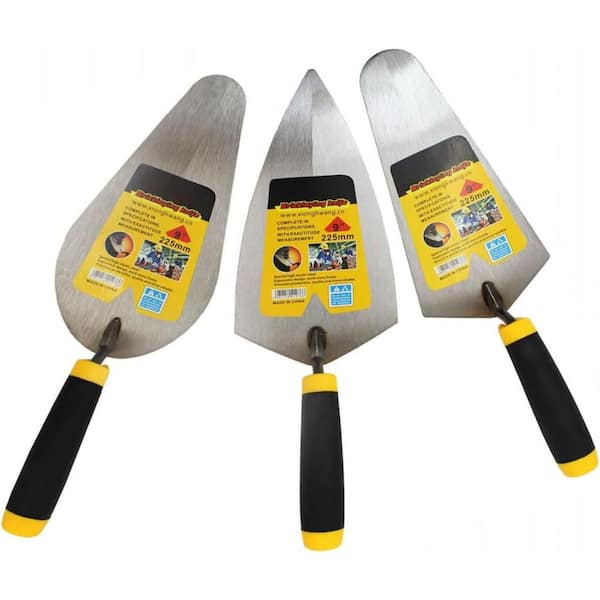 KIWDZFU 9 in. Masonry Trowel Set with Comfortable Handle, Includes Margin, Pointing, Tuck Pointing Trowels for Professional Use