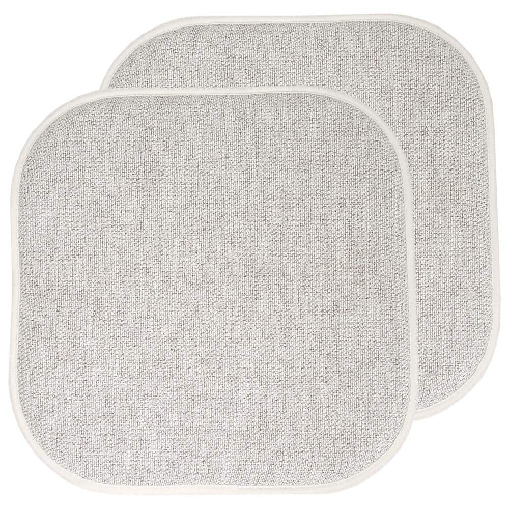 Alexis Cream and Gray Memory Foam Chair Cushion Set