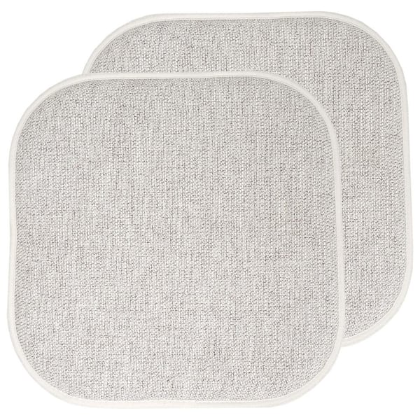 Sweet Home Collection Alexis Cream/Brown 16 in. x 16 in. Non Slip Memory Foam Seat Chair Cushion Pads (2-Pack)