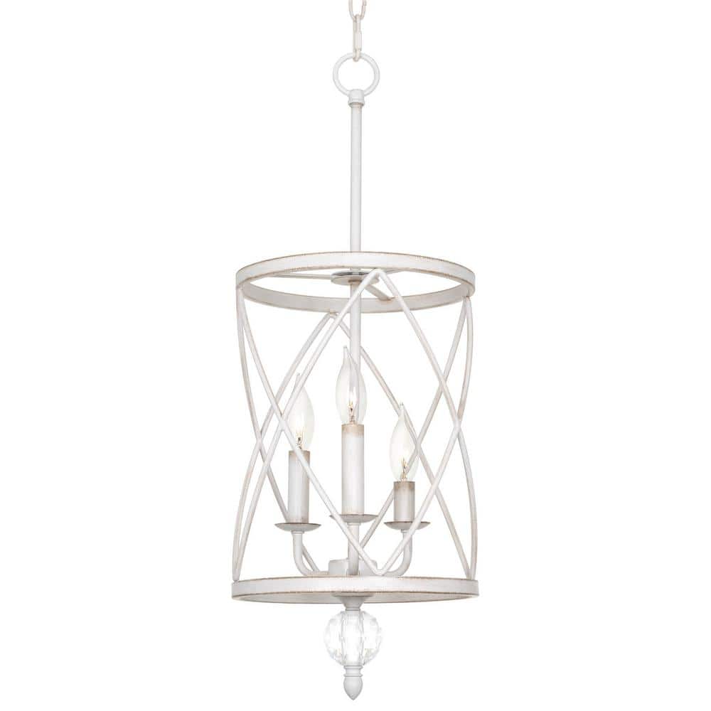 Kira Home Eleanor 60Watt 3Light Antique White Traditional Chandelier