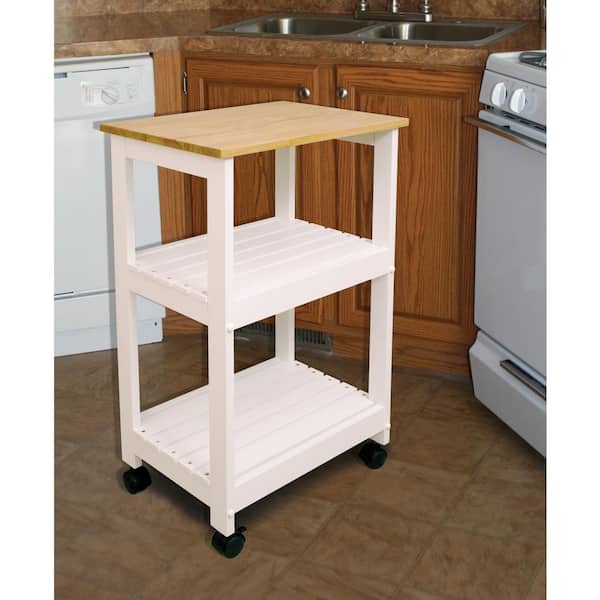 Costway Rolling Kitchen White Slim Storage Cart Mobile Shelving Organizer  with Handle JV10220WH - The Home Depot
