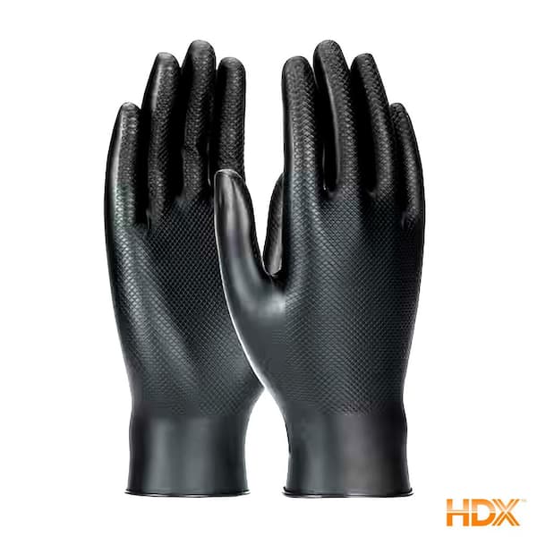 Black Heavy Duty 6 Mil Nitrile Disposable Gloves, One Size Fits Most (50-Count)