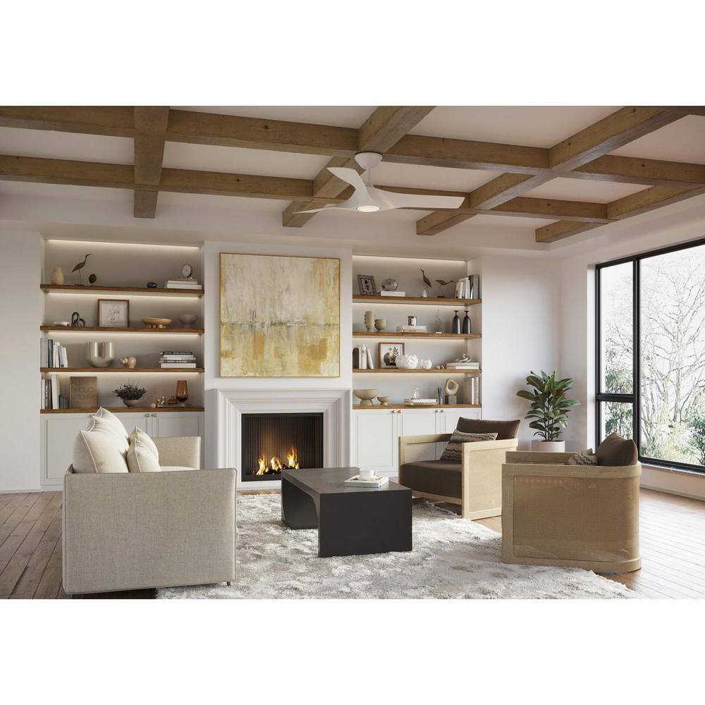 Ryne 52" Matte White 3-Blade Smart LED Ceiling Fan