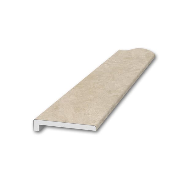 FlexStone 3 in. x 95 in. Standard Trim with 3/8 in. Lip in Creme Travertine