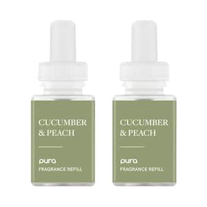 Cucumber and Peach - Fragrance Refill Dual Pack - Smart Vial - Targets Kitchen Malodor - For Smart Fragrance Diffusers