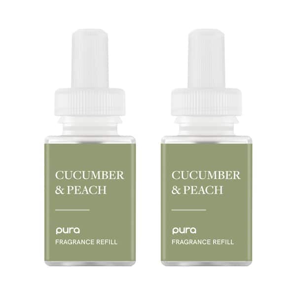 Pura Cucumber and Peach - Fragrance Refill Dual Pack - Smart Vial - Targets Kitchen Malodor - For Smart Fragrance Diffusers