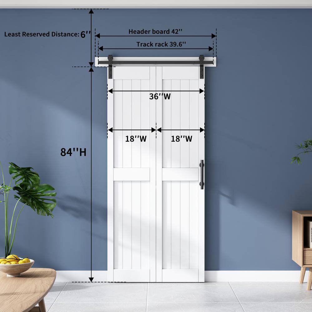 84" Tall Gray MDF Bi-Fold Barn Door with PVC Surface