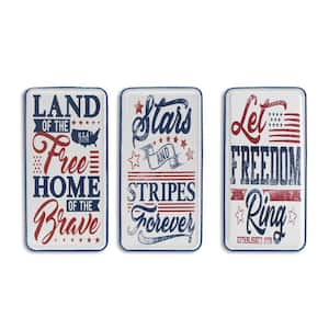 Assorted 23.8 in. H Americana Wall Decorative Sign (Set of 3)