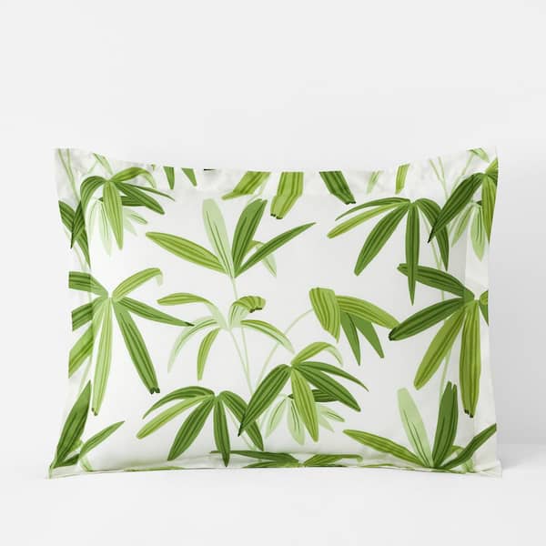 The Company Store Company Cotton Palm Green Multi Cotton Percale King Sham