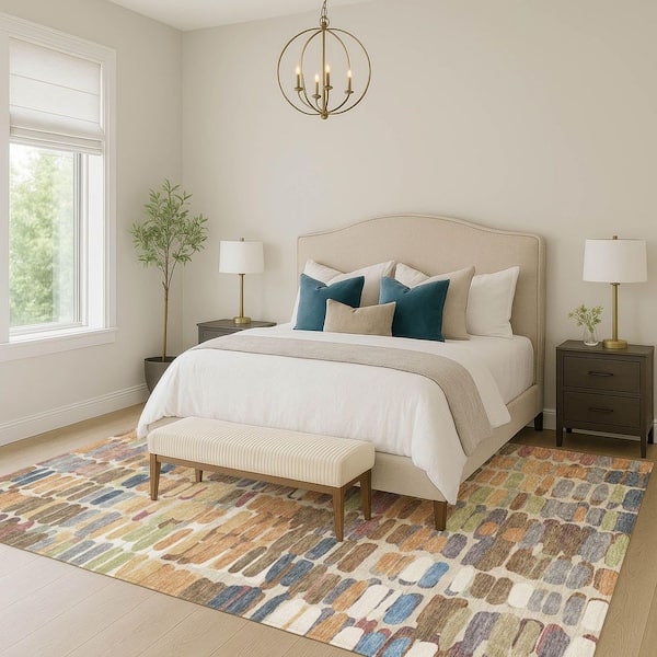 Chantille Machine Washable Indoor/Outdoor Abstract ACN2349 Copper 10 ft. x 14 ft. Area Rug