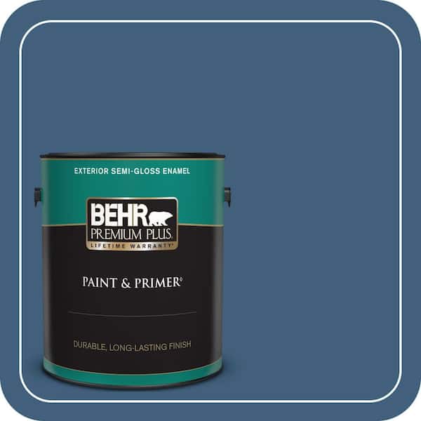 BEHR PREMIUM PLUS 1 gal. #M510-6 Tidal Semi-Gloss Enamel Exterior Paint & Primer