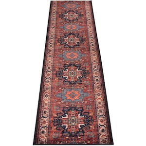 Antique Collection Series Vintage Persian Medallion Red Terracotta 26 in. x 15 ft. Your Choice Length Stair Runner